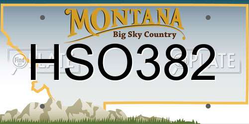 HSO382 Montana License Plate