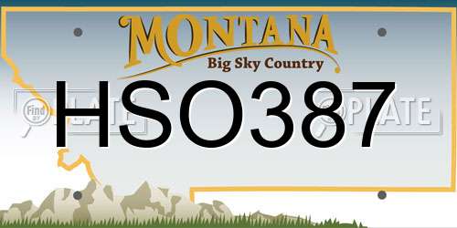 HSO387 Montana License Plate