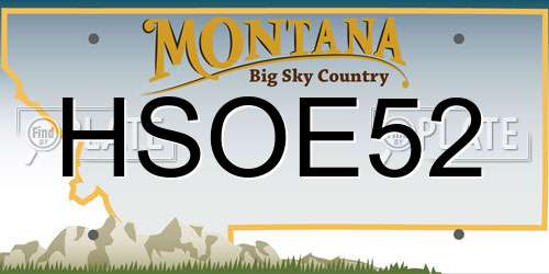 HSOE52 Montana License Plate