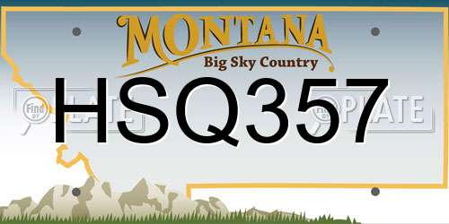 HSQ357 Montana License Plate
