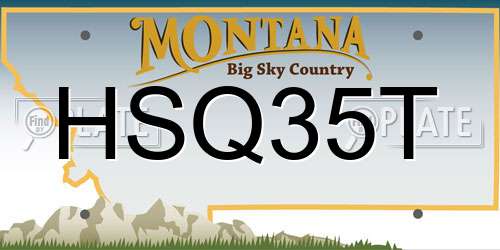 HSQ35T Montana License Plate