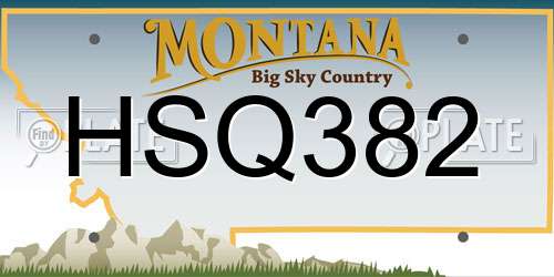 HSQ382 Montana License Plate