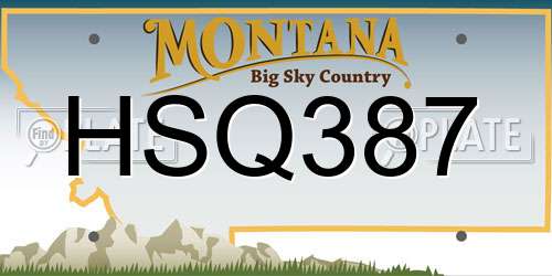HSQ387 Montana License Plate