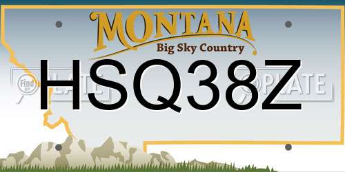 HSQ38Z Montana License Plate