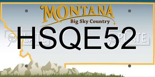 HSQE52 Montana License Plate
