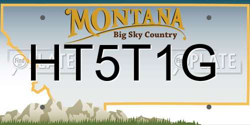 HT5T1G Montana License Plate