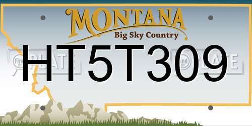 HT5T309 Montana License Plate