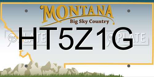 HT5Z1G Montana License Plate