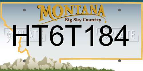 HT6T184 Montana License Plate