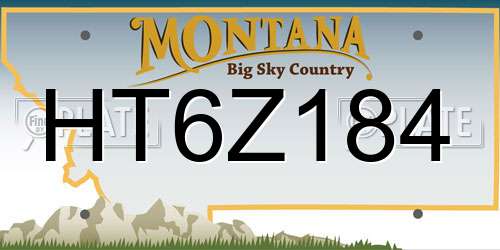 HT6Z184 Montana License Plate