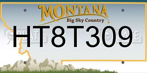 HT8T309 Montana License Plate