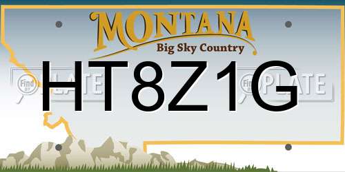 HT8Z1G Montana License Plate