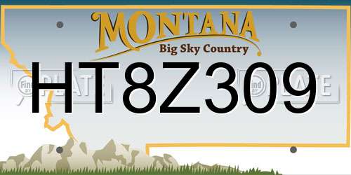 HT8Z309 Montana License Plate