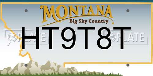 HT9T8T Montana License Plate