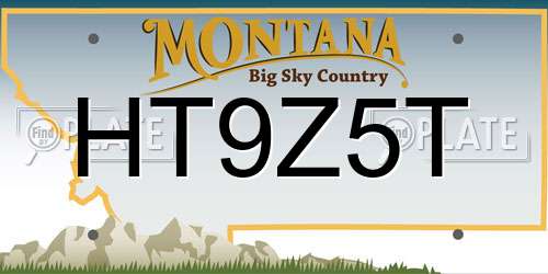 HT9Z5T Montana License Plate
