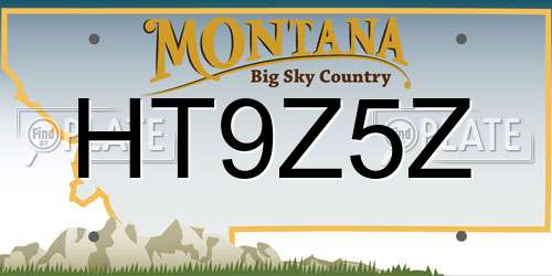 HT9Z5Z Montana License Plate