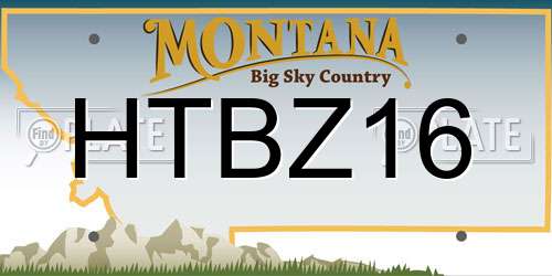 HTBZ16 Montana License Plate