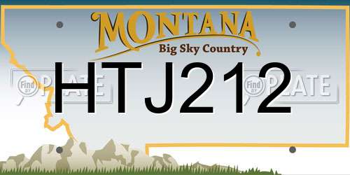 HTJ212 Montana License Plate