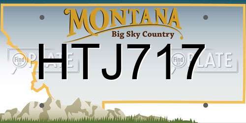 HTJ717 Montana License Plate