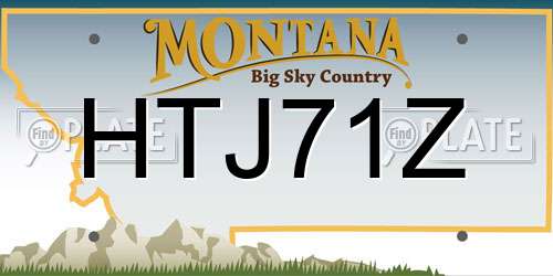 HTJ71Z Montana License Plate