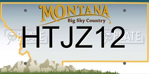 HTJZ12 Montana License Plate