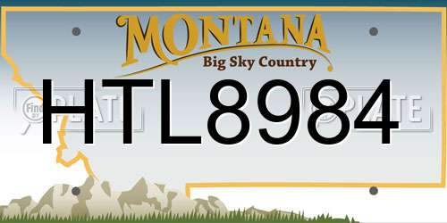 HTL8984 Montana License Plate