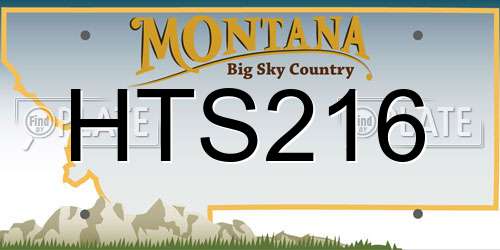 HTS216 Montana License Plate