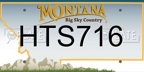 HTS716 Montana License Plate