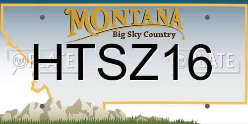 HTSZ16 Montana License Plate