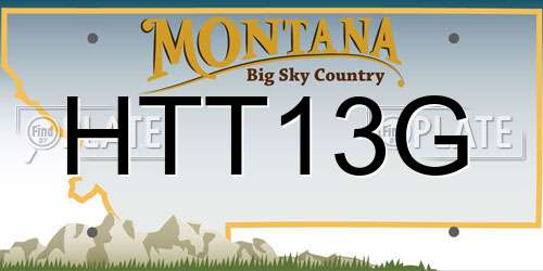 HTT13G Montana License Plate
