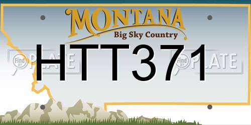 HTT371 Montana License Plate