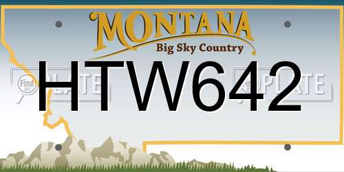 HTW642 Montana License Plate