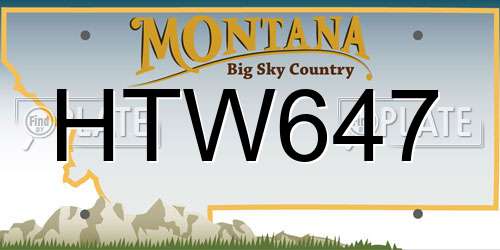 HTW647 Montana License Plate