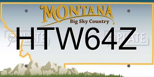 HTW64Z Montana License Plate