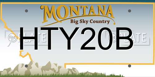 HTY20B Montana License Plate