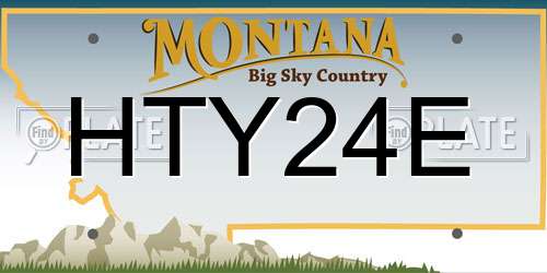 HTY24E Montana License Plate