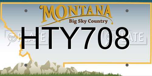 HTY708 Montana License Plate