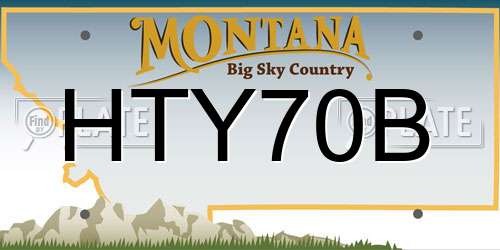 HTY70B Montana License Plate