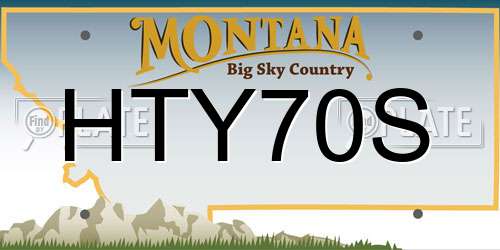 HTY70S Montana License Plate