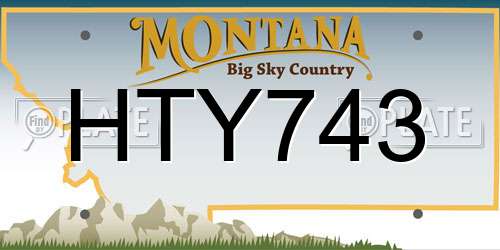 HTY743 Montana License Plate