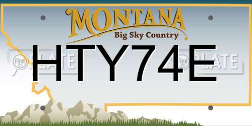 HTY74E Montana License Plate