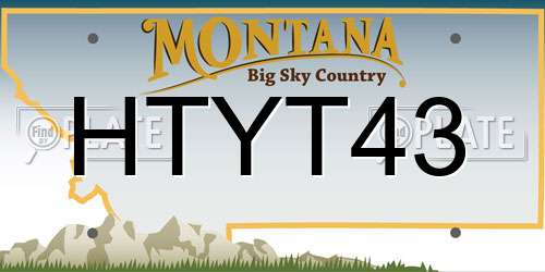 HTYT43 Montana License Plate