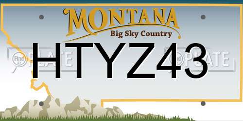 HTYZ43 Montana License Plate