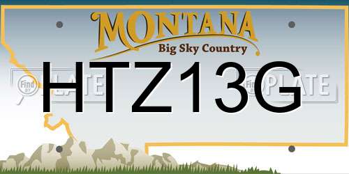 HTZ13G Montana License Plate