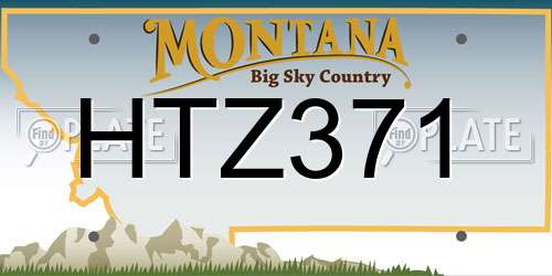 HTZ371 Montana License Plate