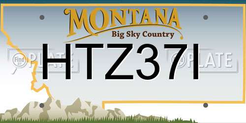 HTZ37I Montana License Plate