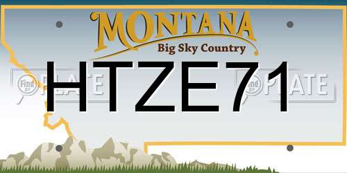 HTZE71 Montana License Plate