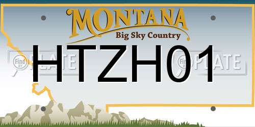HTZH01 Montana License Plate