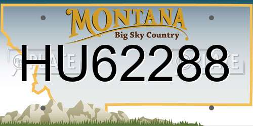 HU62288 Montana License Plate