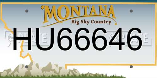 HU66646 Montana License Plate